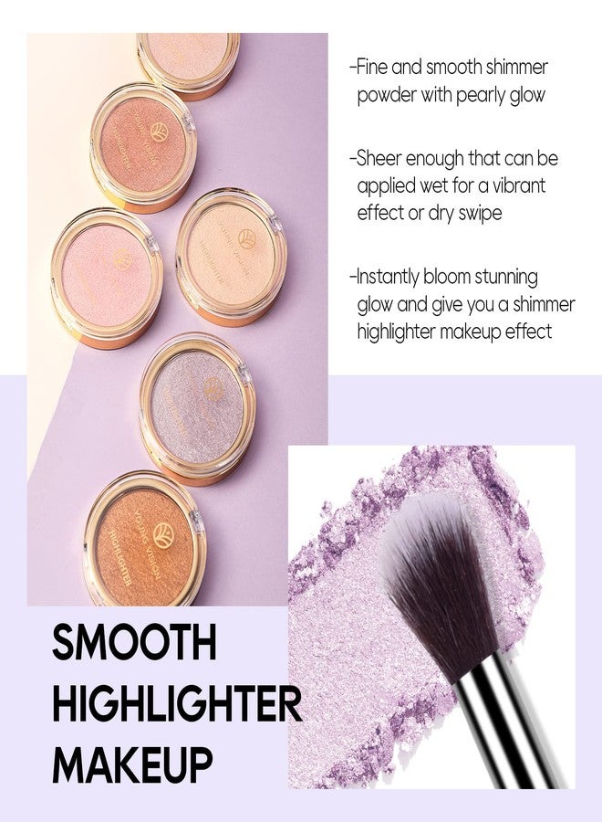 FREEORR Baked Purple Highlighter Powder Palette, Makeup Highlighter Powder Palette Sheer Shimmering Finish Face Highlighters Makeup Iluminadores de Maquillaje #04 Twilight Purple - Image 3